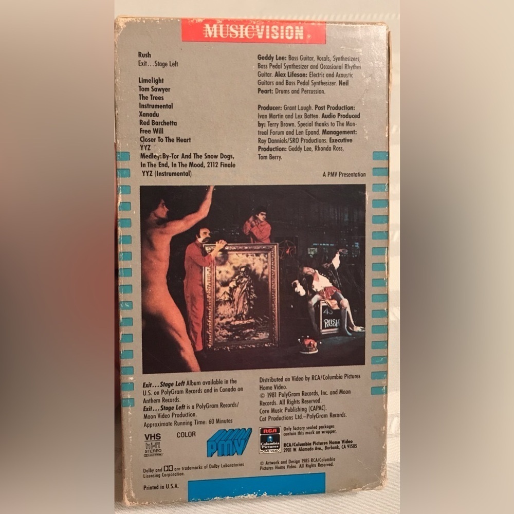 VINTAGE 80S RUSH ROCK BAND VHS MUSIC CONCERT VIDEO EXIT STAGE LEFT RCA 1982. MTV - Picture 6 of 7